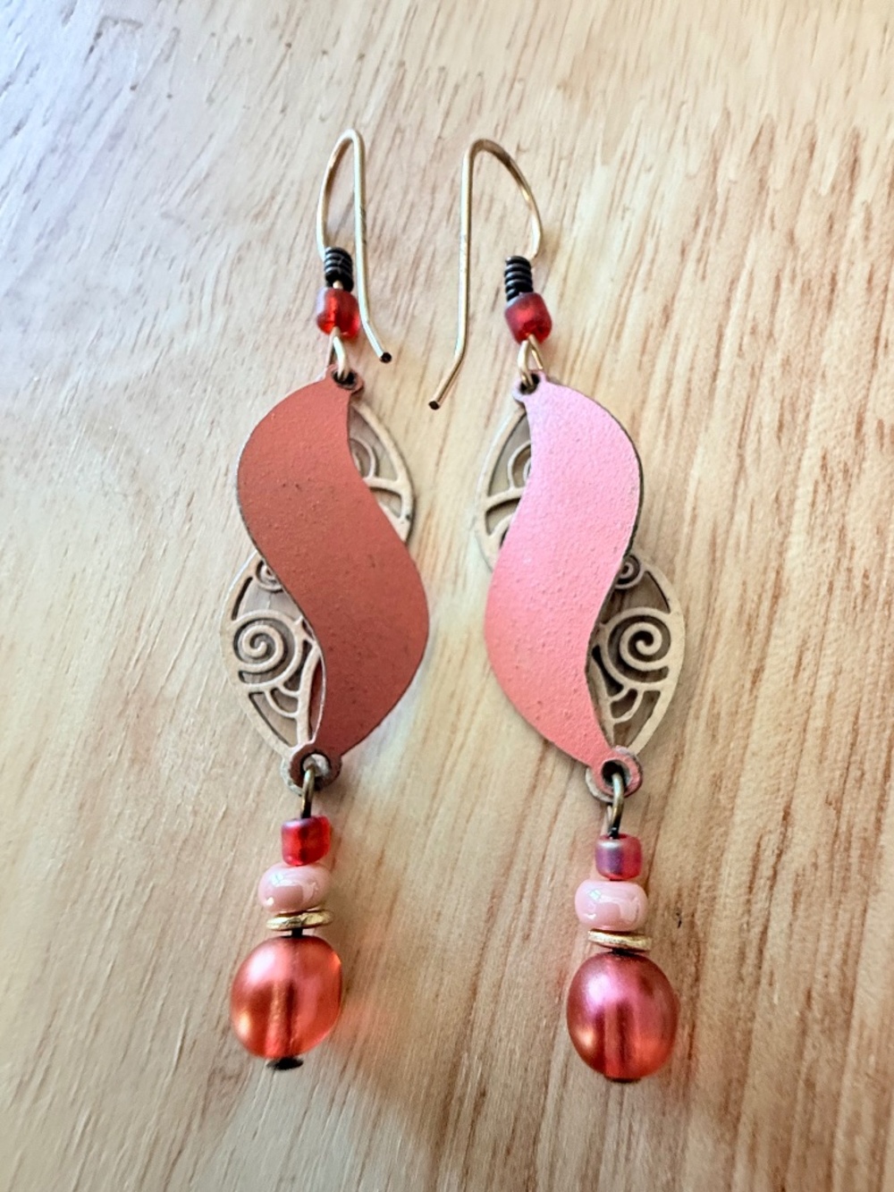 Adajio Copper Toned Filigree Design Earrings - Picture 7 of 7
